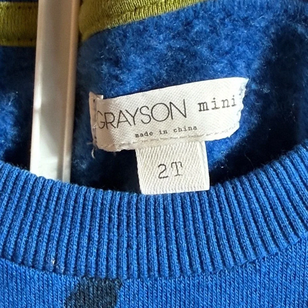 Grayson Mini Toddler Boys 2T Blue Lightning Bolt Sweatshirt and Joggers Set